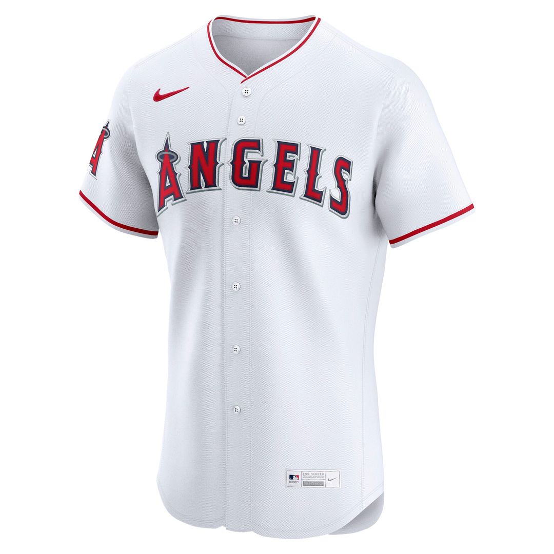 Los Angeles Angels Nike Home Elite Baseball Jersey - White