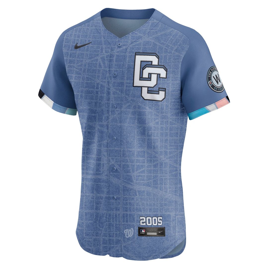 Washington Nationals Nike 2025 City Connect Elite Baseball Jersey - Blue