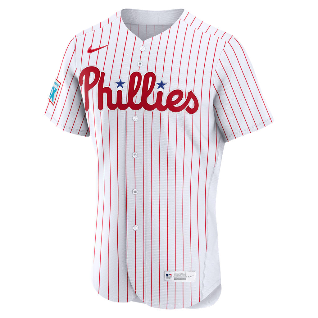 Philadelphia Phillies Nike Bryce Harper Home Authentic Sponsor Patch Baseball Jersey - White
