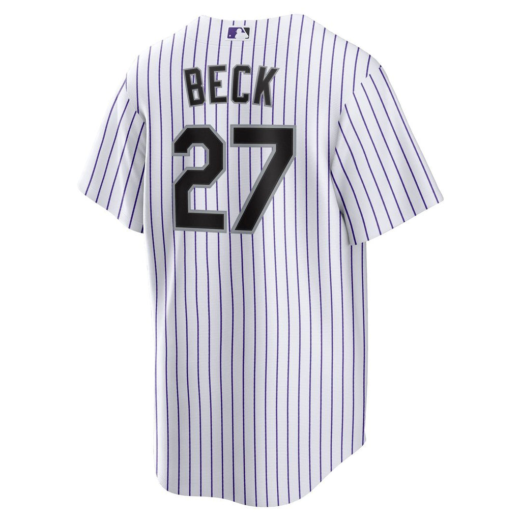 Colorado Rockies Nike Jordan Beck Home Replica Baseball Jersey - White