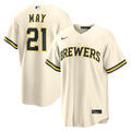 Milwaukee Brewers Nike Dustin May Home Replica Baseball Jersey - Cream