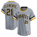 Pittsburgh Pirates Nike Roberto Clemente Throwback Cooperstown Collection Limited Baseball Jersey - Gray