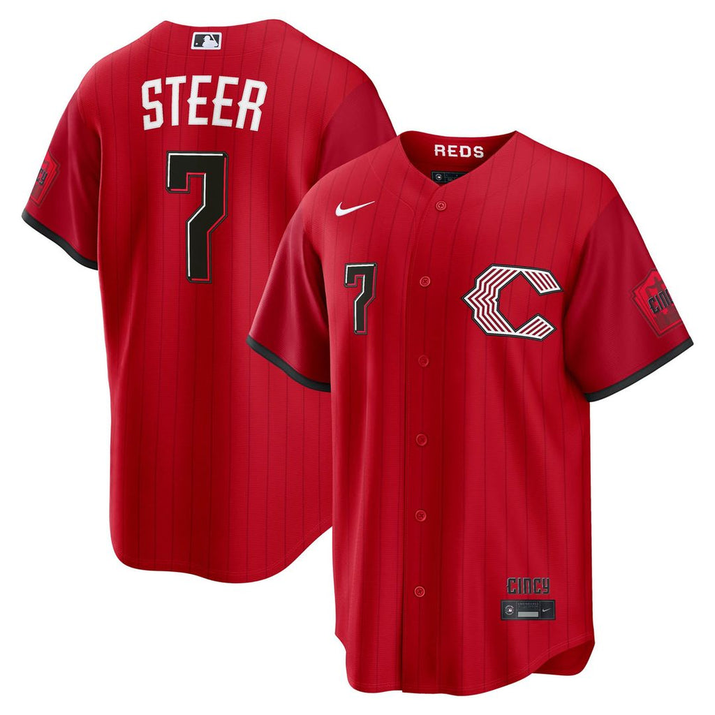 Cincinnati Reds Nike Spencer Steer 2026 City Connect Stadium Baseball Jersey - Red
