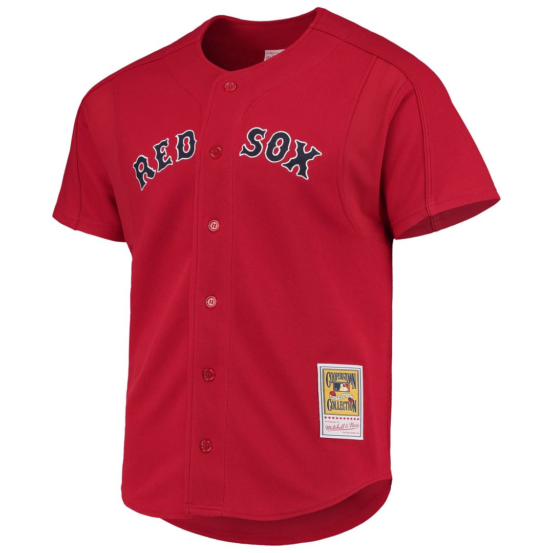 Boston Red Sox Mitchell & Ness David Ortiz Cooperstown Collection Mesh Batting Practice Button-Up Baseball Jersey - Red