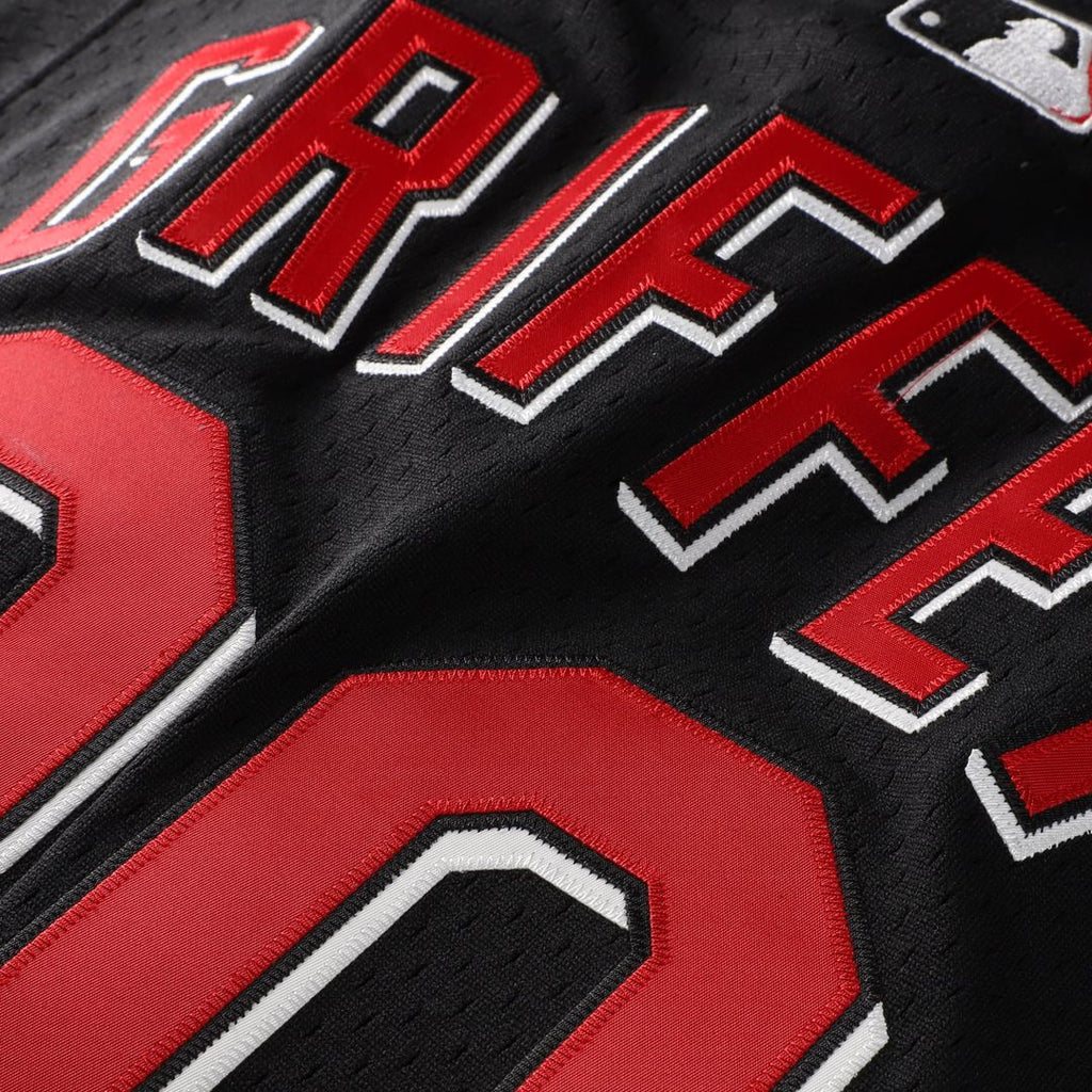 Cincinnati Reds Mitchell & Ness Ken Griffey Jr. Big & Tall Cooperstown Mesh Batting Practice Baseball Jersey - Black