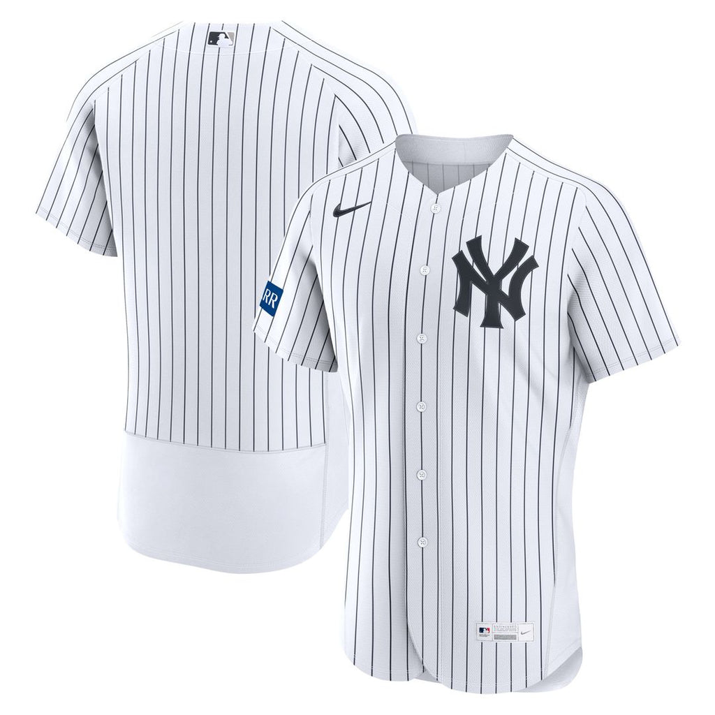 New York Yankees Nike Home Sponsor Patch Authentic Baseball Jersey - White