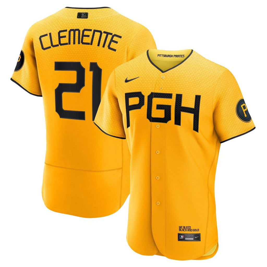 Pittsburgh Pirates Nike Roberto Clemente City Connect Authentic Baseball Jersey - Gold