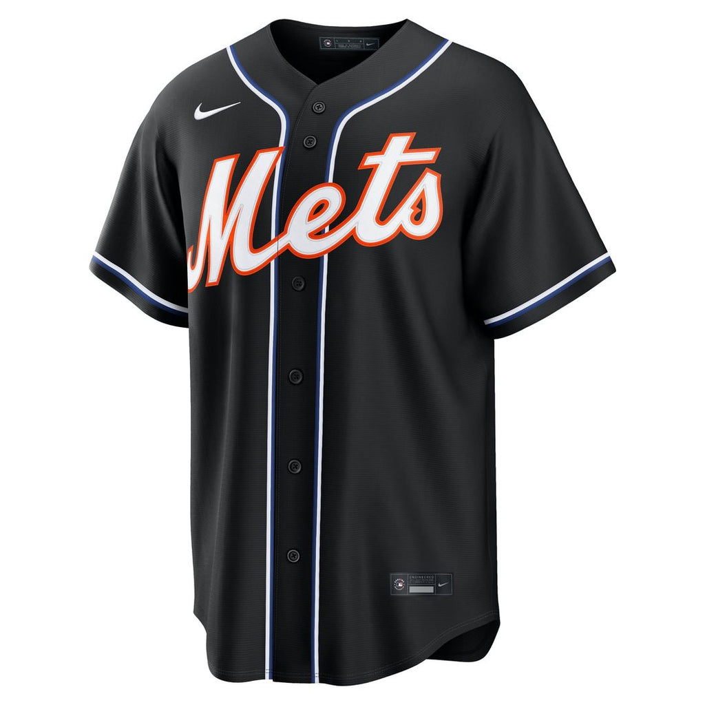 New York Mets Nike Francisco Lindor Fashion Replica Black Out Baseball Jersey
