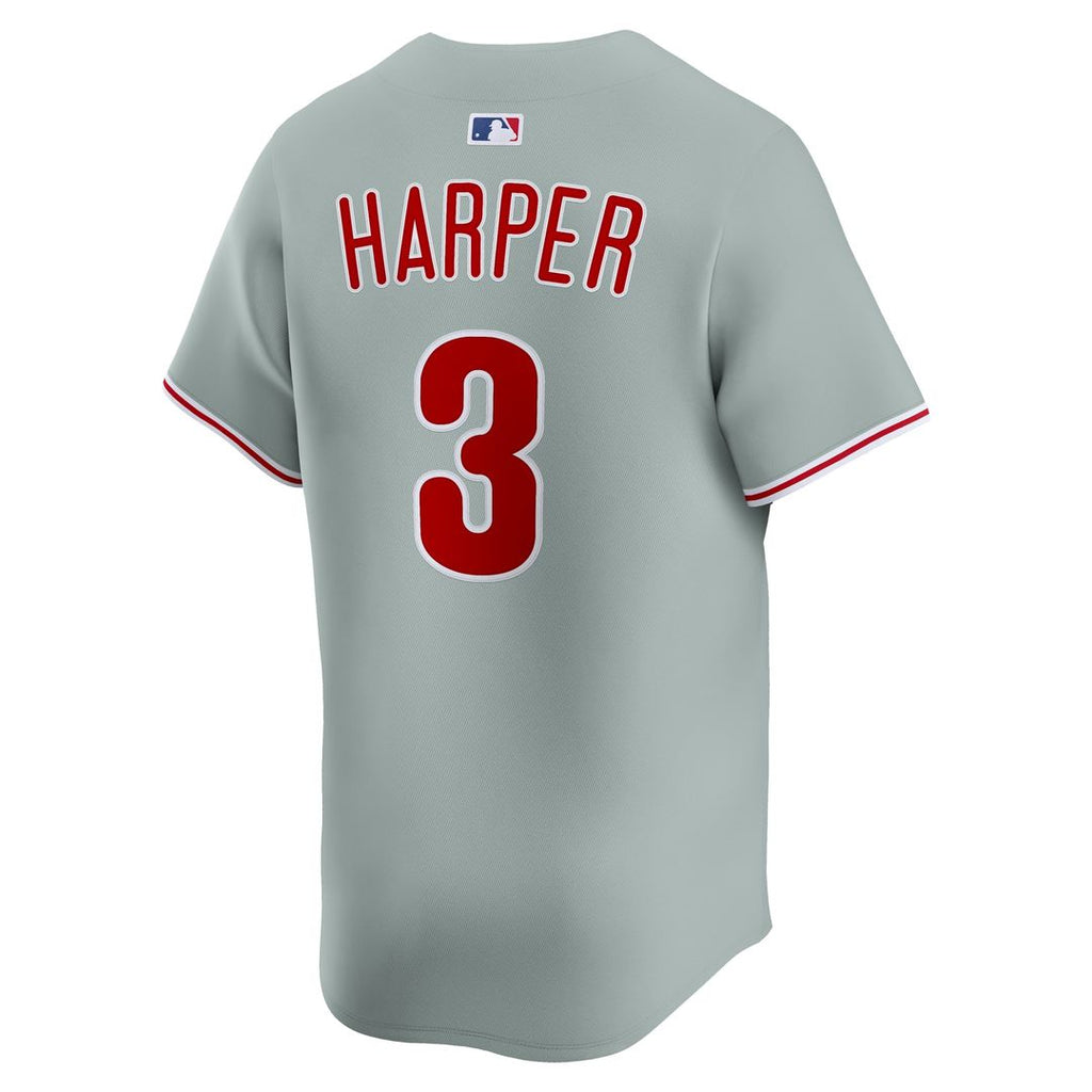 Philadelphia Phillies Nike Bryce Harper Road Limited Baseball Jersey - Gray