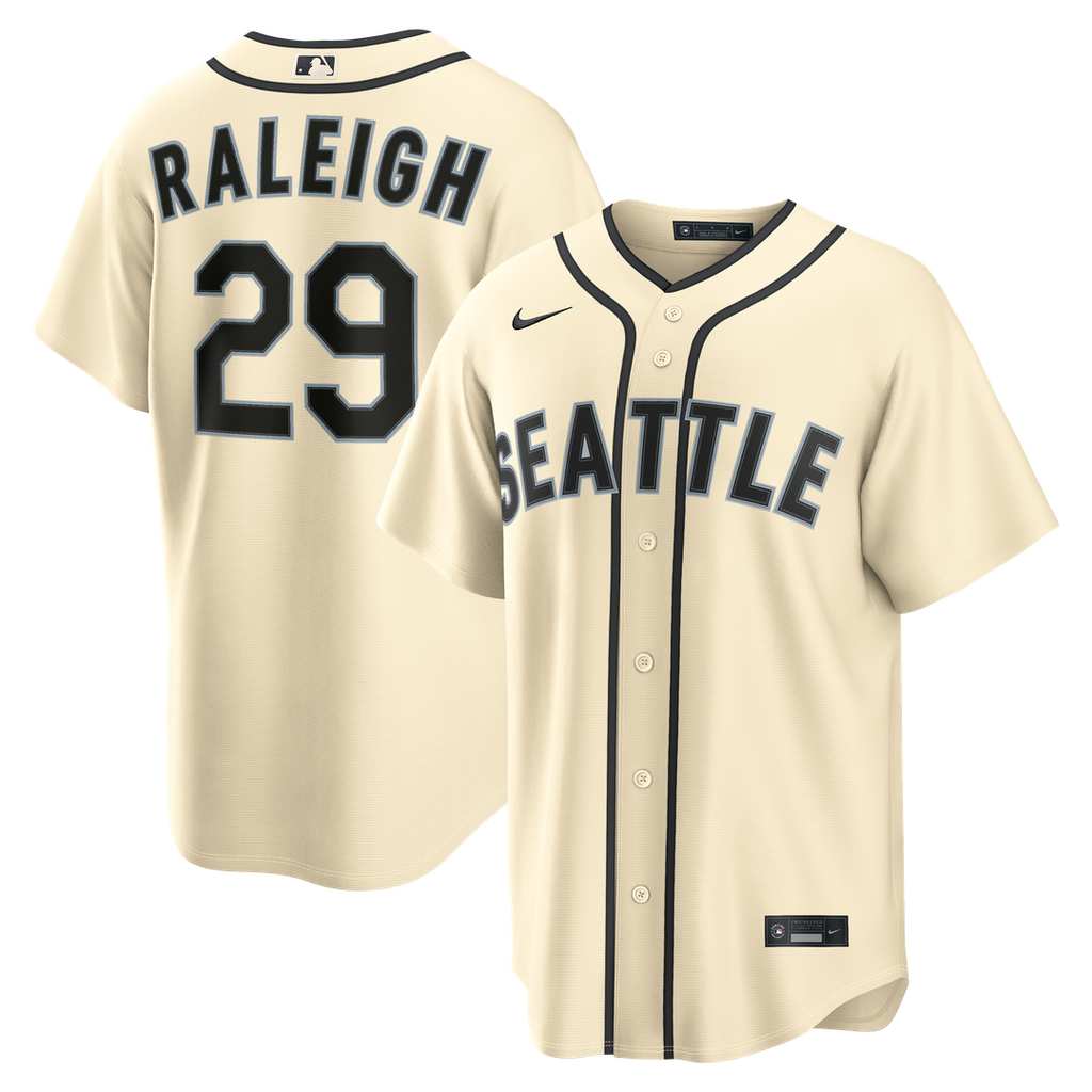 Seattle Mariners Nike Cal Raleigh Alternate Replica Baseball Jersey - Cream
