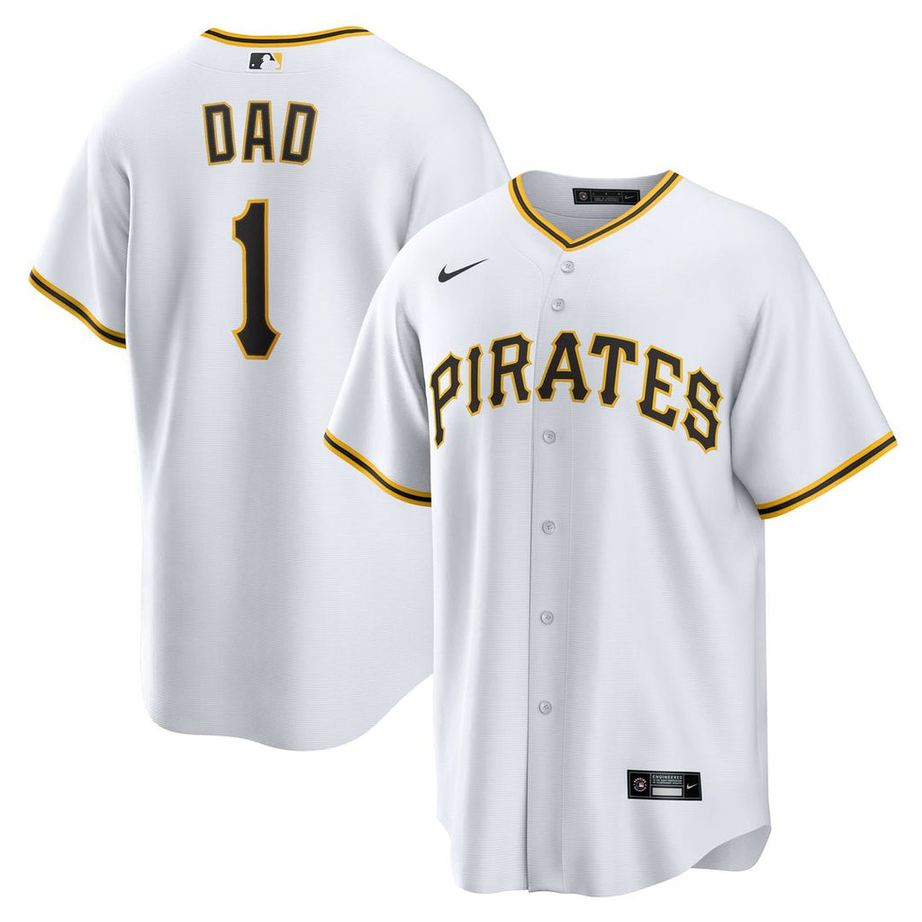 Pittsburgh Pirates Nike #1 Dad Home Replica Baseball Jersey - White