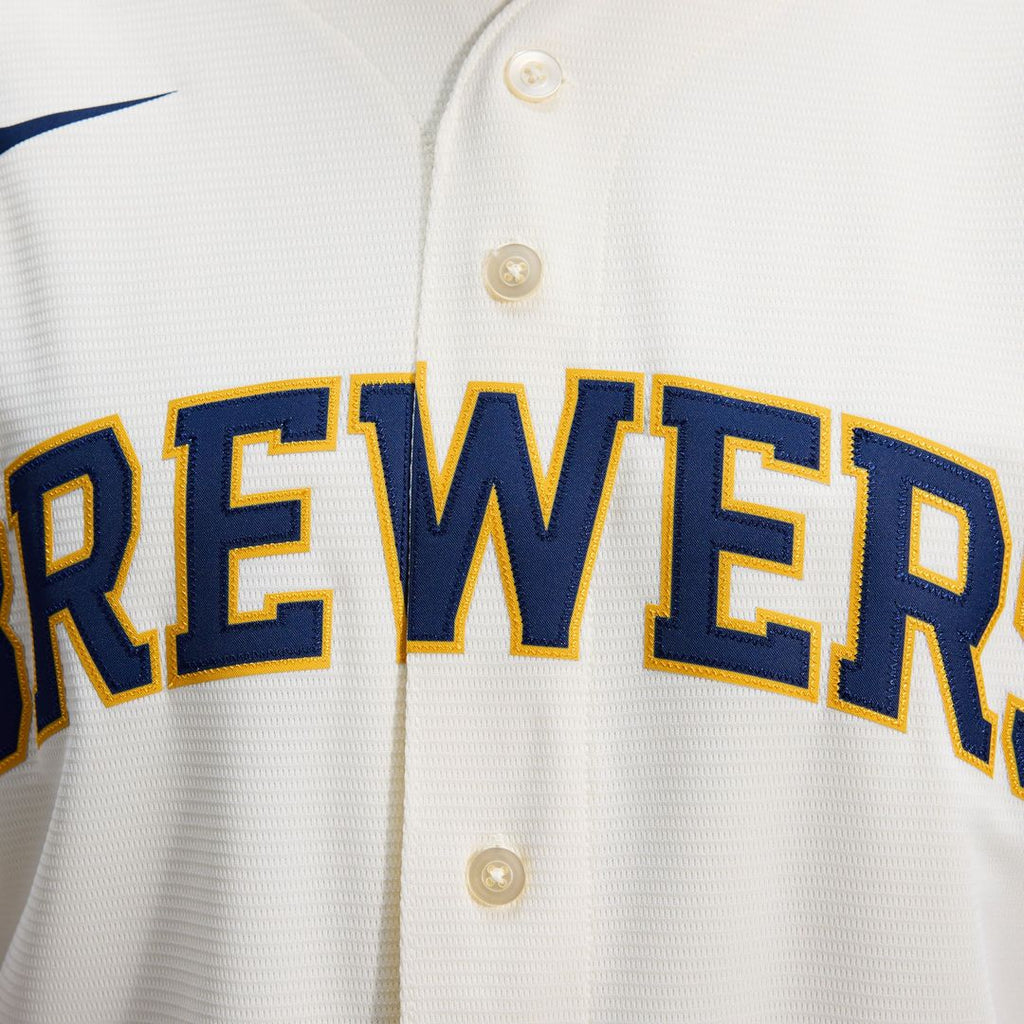 Milwaukee Brewers Nike Home Replica Team Baseball Jersey - Cream