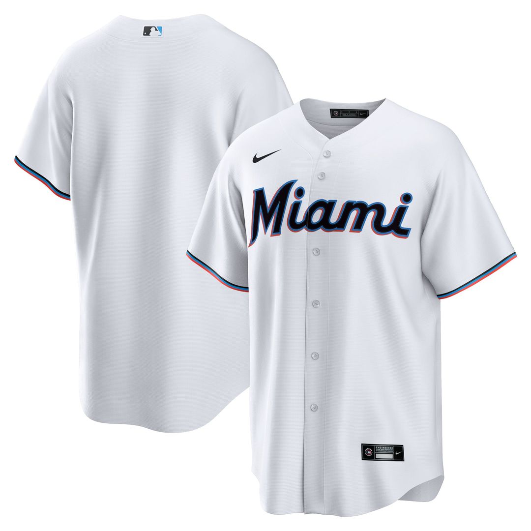 Miami Marlins Nike Home Blank Replica Baseball Jersey - White