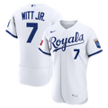 Kansas City Royals Nike Bobby Witt Jr. Home Authentic Sponsor Patch Baseball Jersey - White