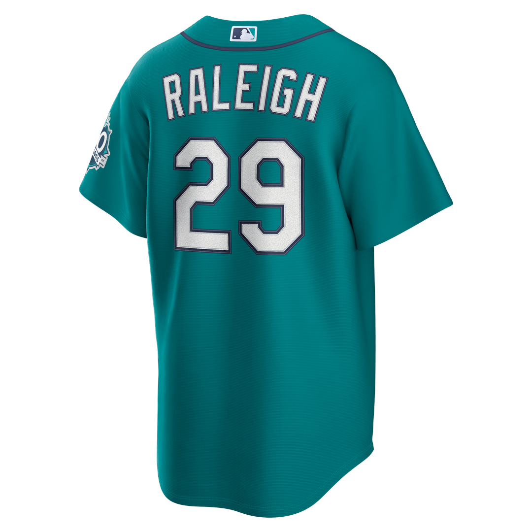 Seattle Mariners Nike Cal Raleigh Alternate 50th Season Patch Stadium Baseball Jersey - Teal