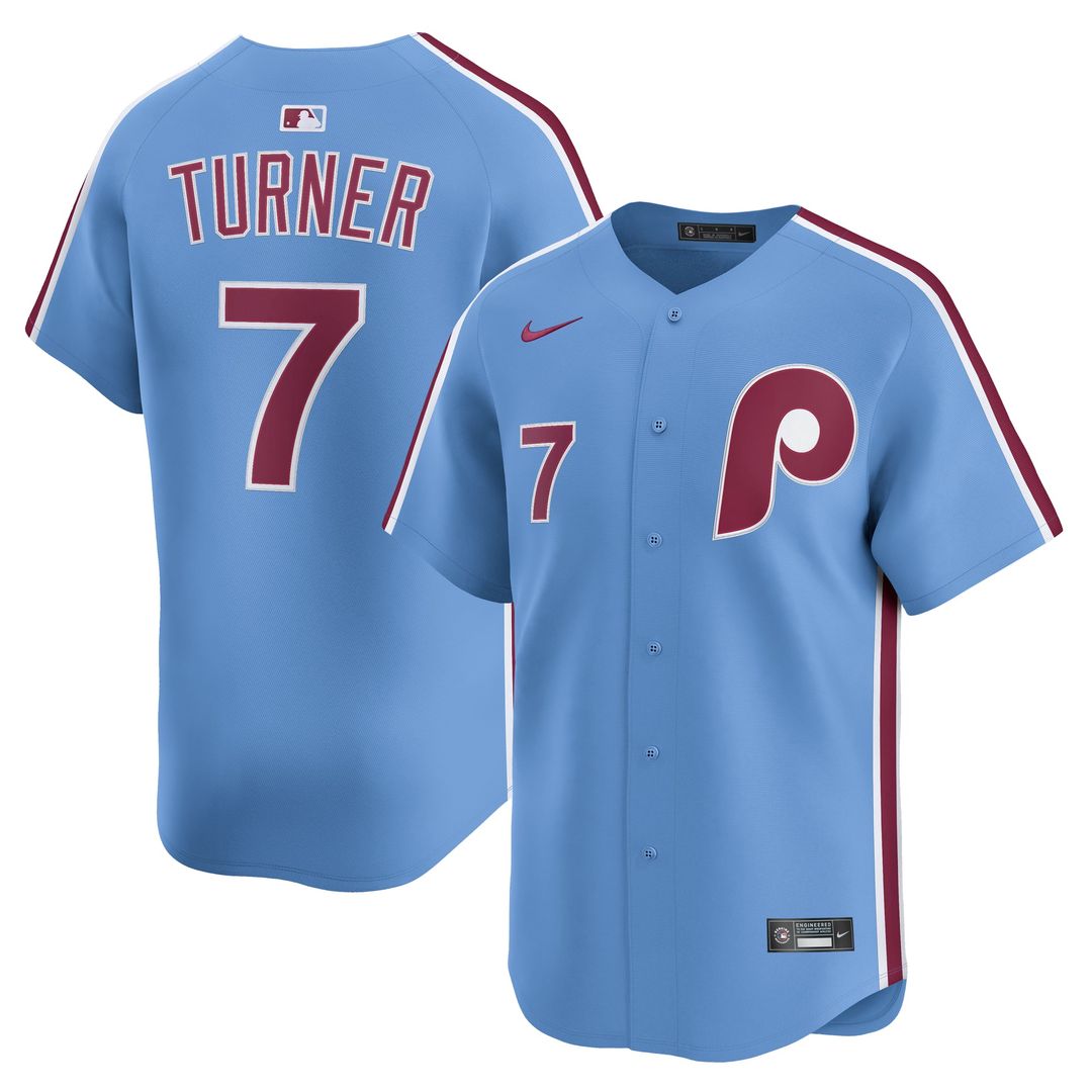 Philadelphia Phillies Nike Trea Turner Alternate Limited Baseball Jersey - Light Blue