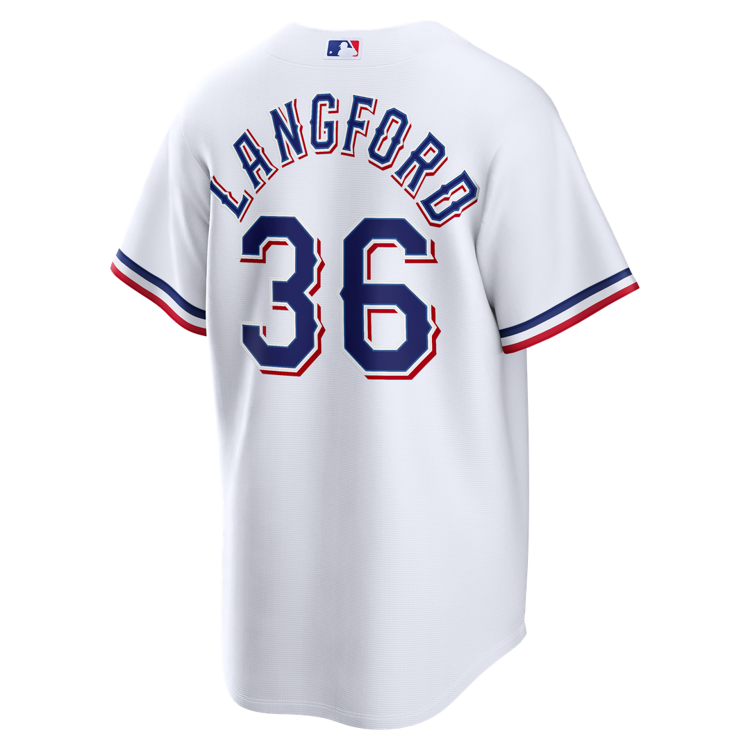 Texas Rangers Nike Wyatt Langford Home Replica Baseball Jersey - White