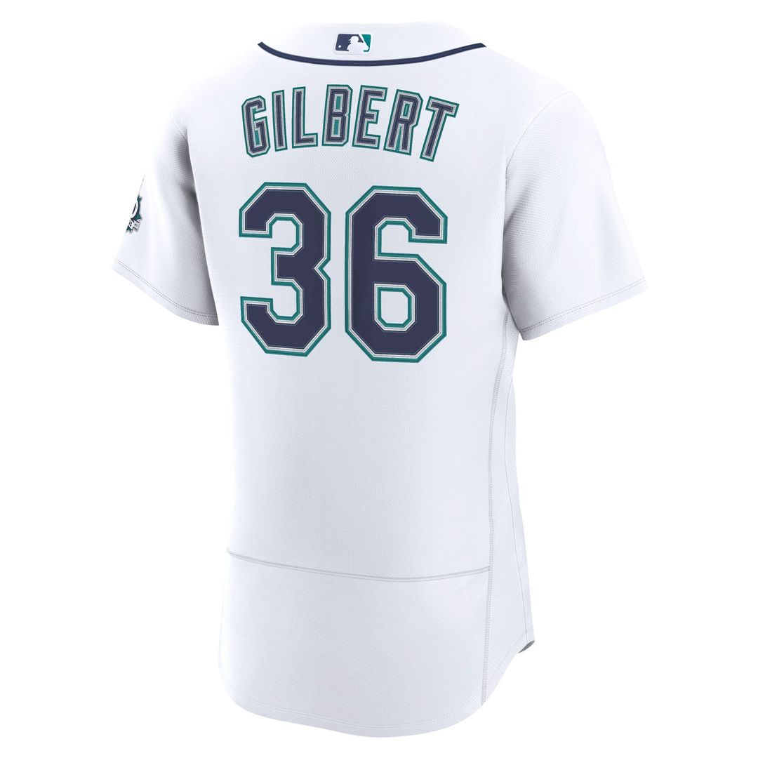 Seattle Mariners Nike Logan Gilbert Home 50th Season Authentic Baseball Jersey - White