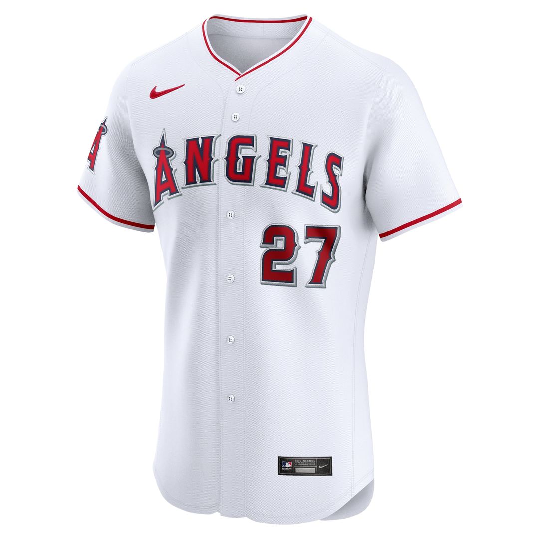 Los Angeles Angels Nike Mike Trout Home Elite Baseball Jersey - White