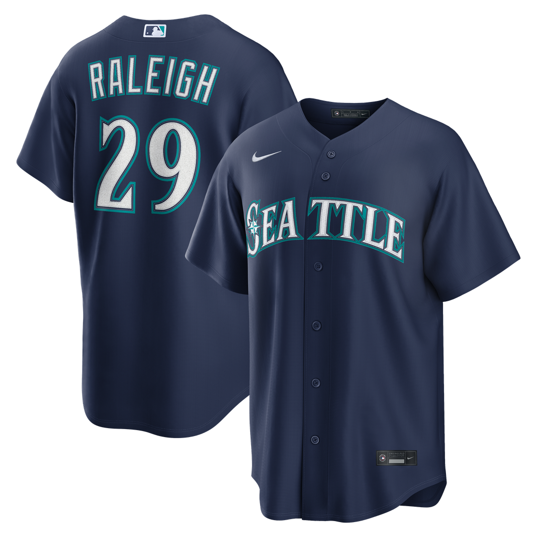Seattle Mariners Nike Cal Raleigh Road Replica Baseball Jersey - Navy