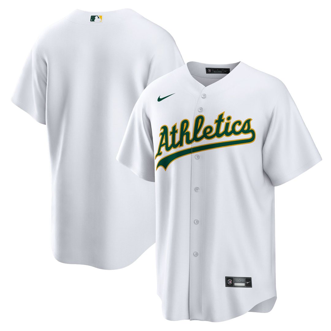 Athletics Nike Home Blank Replica Baseball Jersey - White