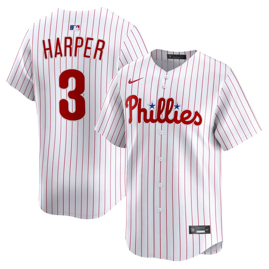 Philadelphia Phillies Nike Bryce Harper Road Limited Baseball Jersey - Gray