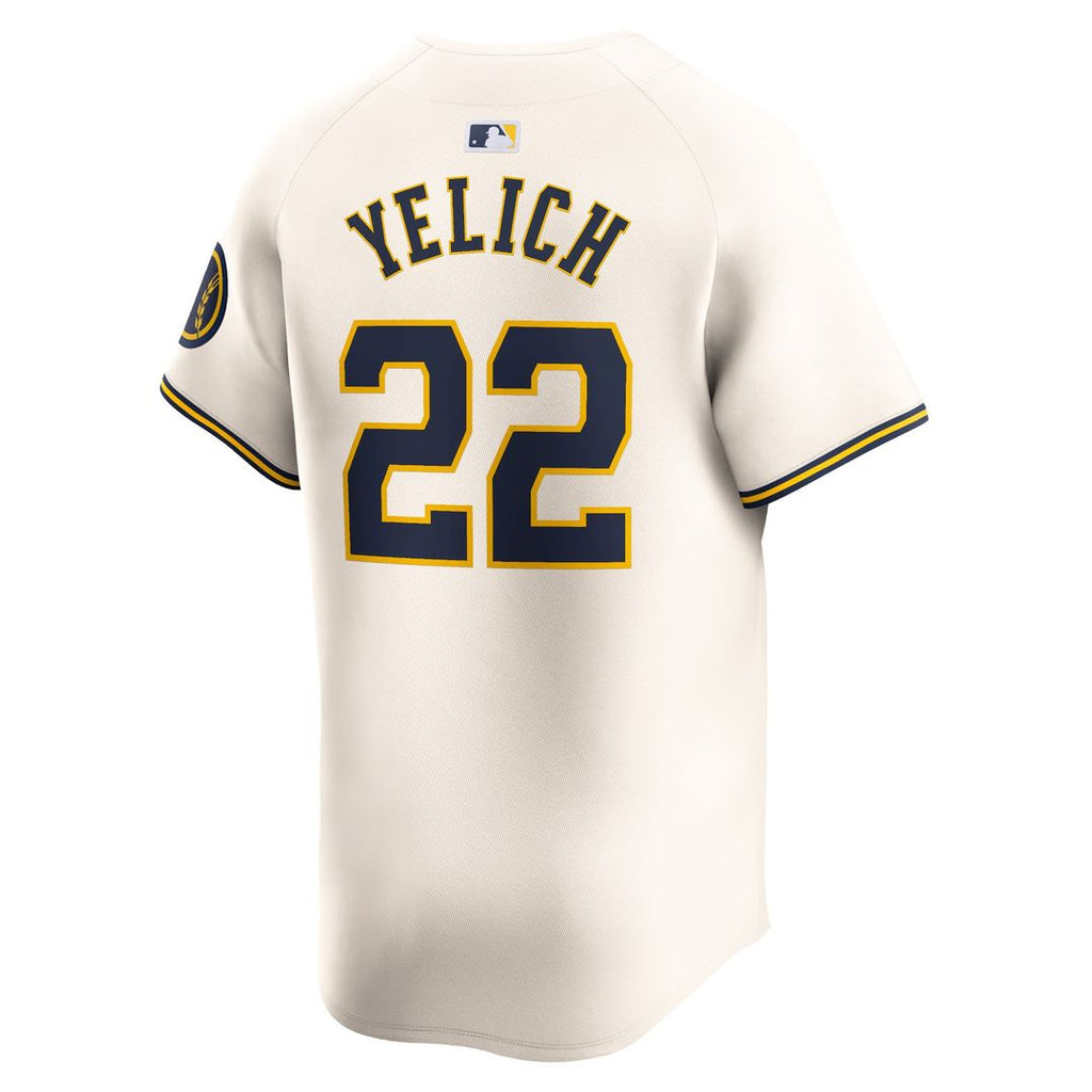 Milwaukee Brewers Nike Christian Yelich Home Limited Baseball Jersey - Cream