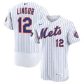 New York Mets Nike Francisco Lindor Home Authentic Sponsor Patch Baseball Jersey - White