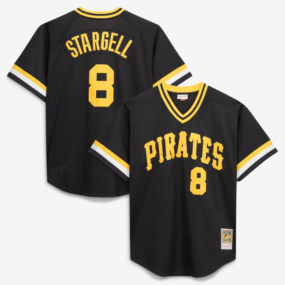 Pittsburgh Pirates Mitchell & Ness Willie Stargell Cooperstown Collection Big & Tall Mesh Batting Practice Baseball Jersey - Black