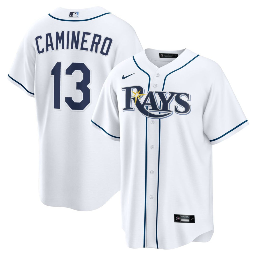 Tampa Bay Rays Nike Junior Caminero Home Replica Baseball Jersey - White