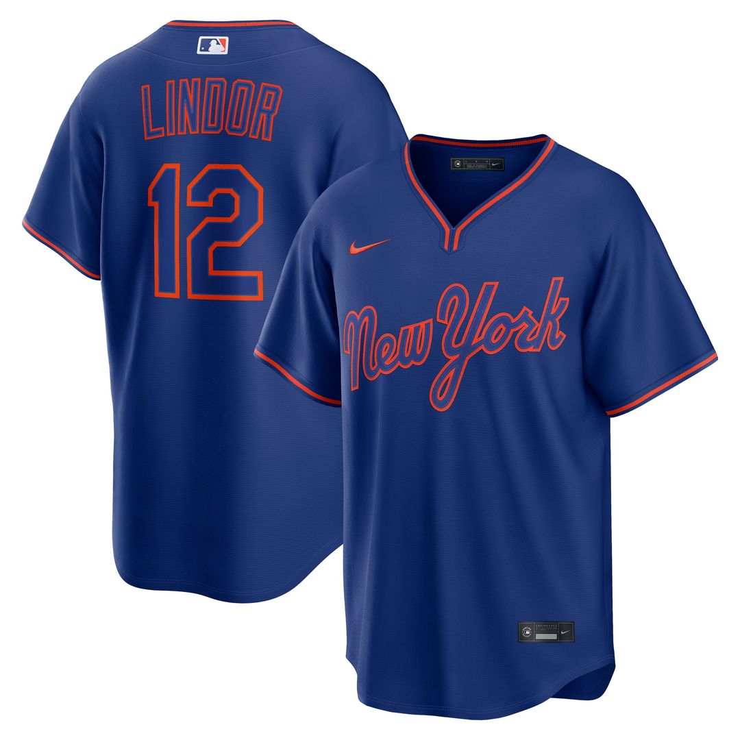 New York Mets Nike Francisco Lindor Road Replica Baseball Jersey - Gray