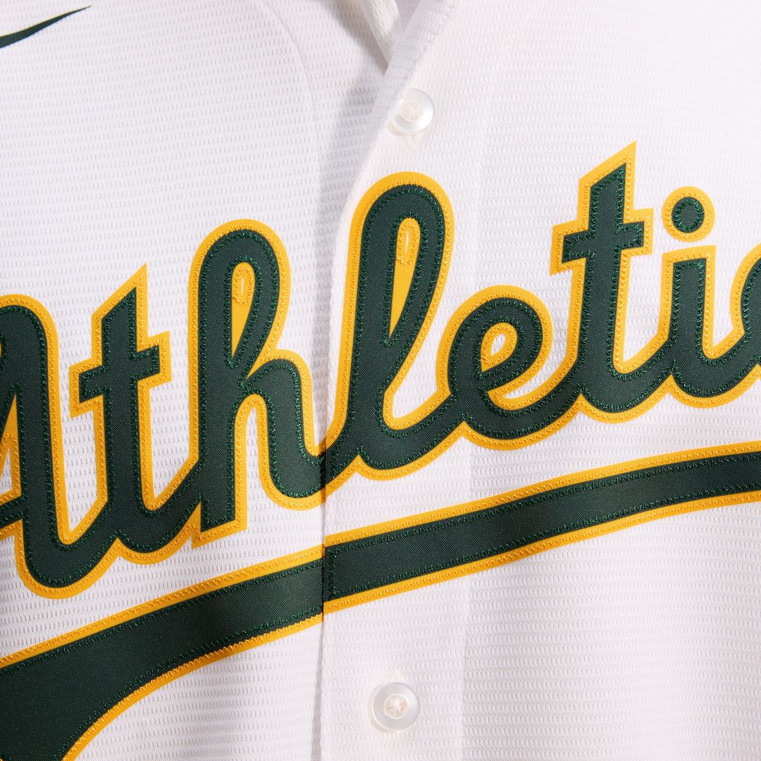 Athletics Nike Home Replica Team Baseball Jersey - White