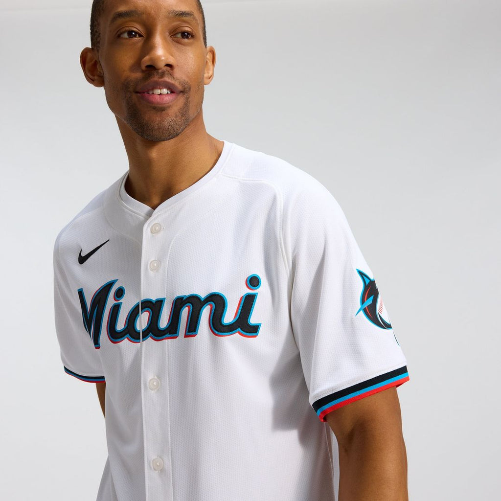 Miami Marlins Nike Home Limited Baseball Jersey - White