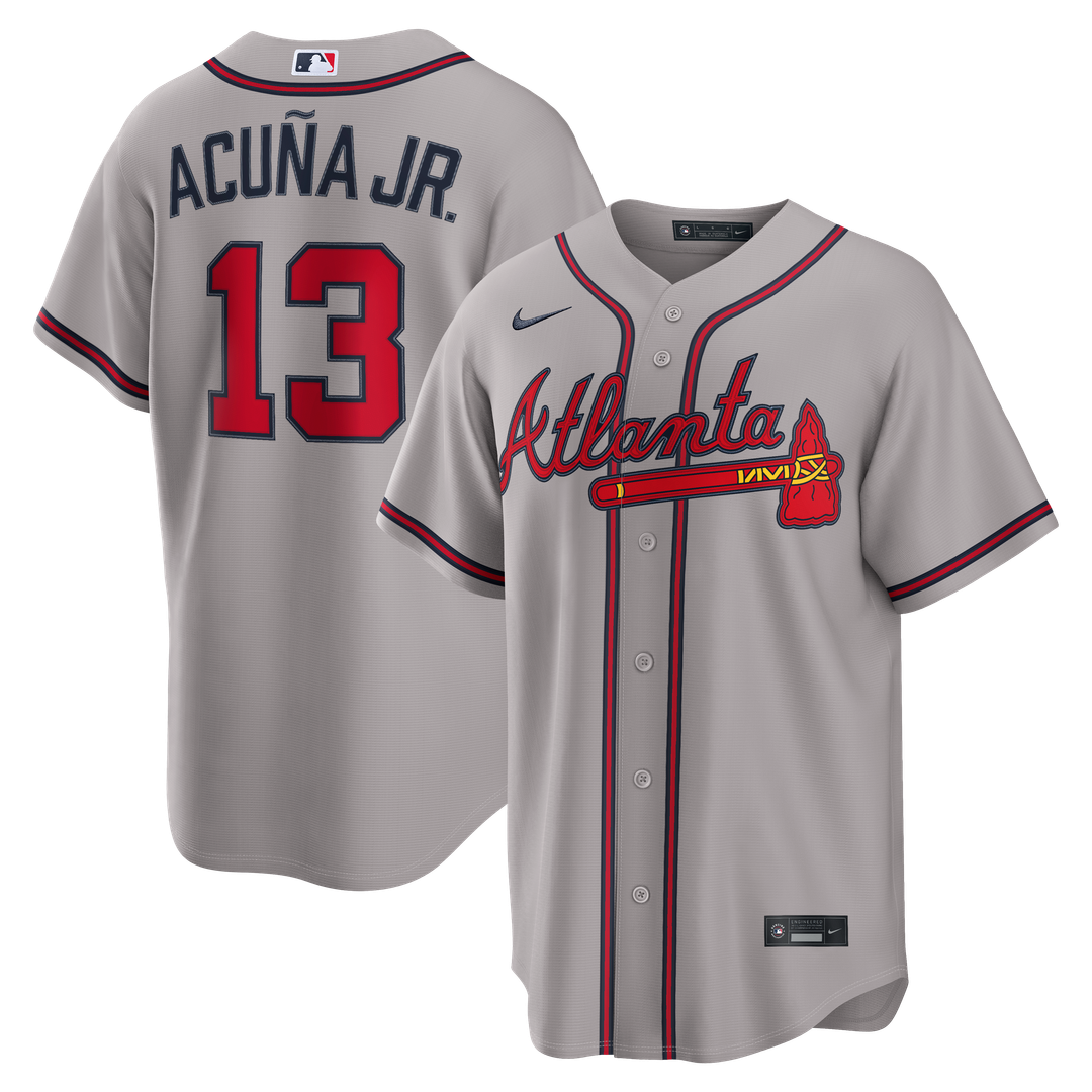 Atlanta Braves Nike Ronald Acuña Jr. Road Replica Baseball Jersey - Gray