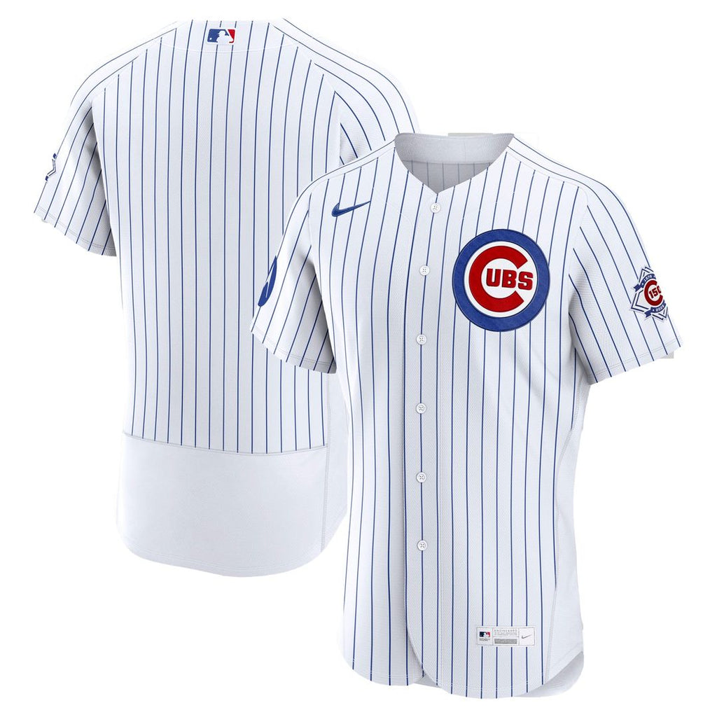 Chicago Cubs Nike Home Sponsor Patch Authentic Baseball Jersey - White