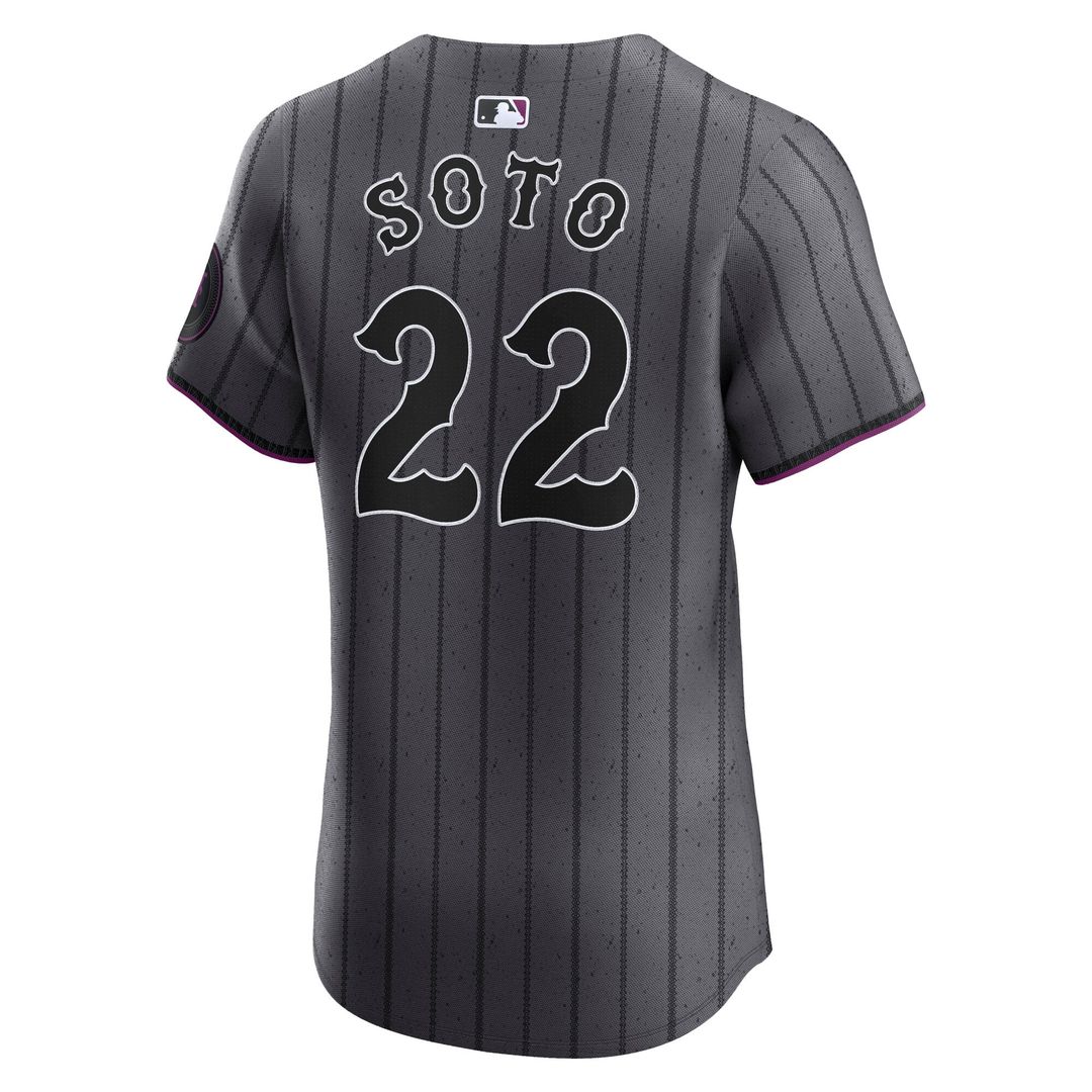 New York Mets Nike Juan Soto City Connect Elite Baseball Jersey - Gray