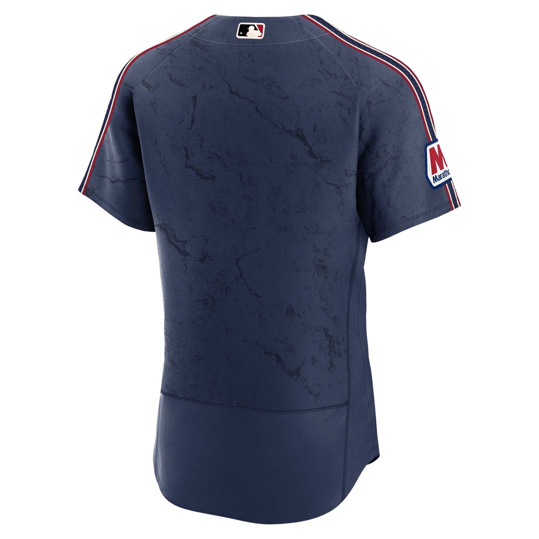 Cleveland Guardians Nike City Connect Authentic Sponsor Patch Baseball Jersey - Navy