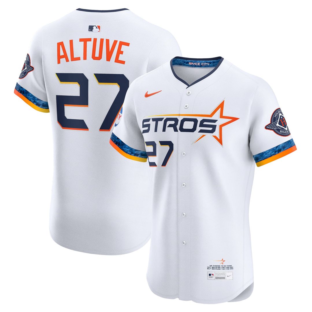 Houston Astros Nike Jose Altuve 2025 City Connect Elite Baseball Jersey - White