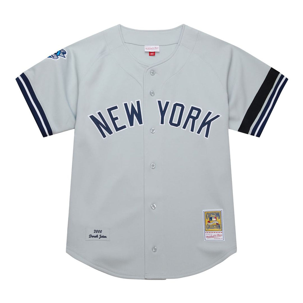 New York Yankees Mitchell & Ness Derek Jeter Cooperstown Collection 2000 World Series Authentic Baseball Jersey - Gray