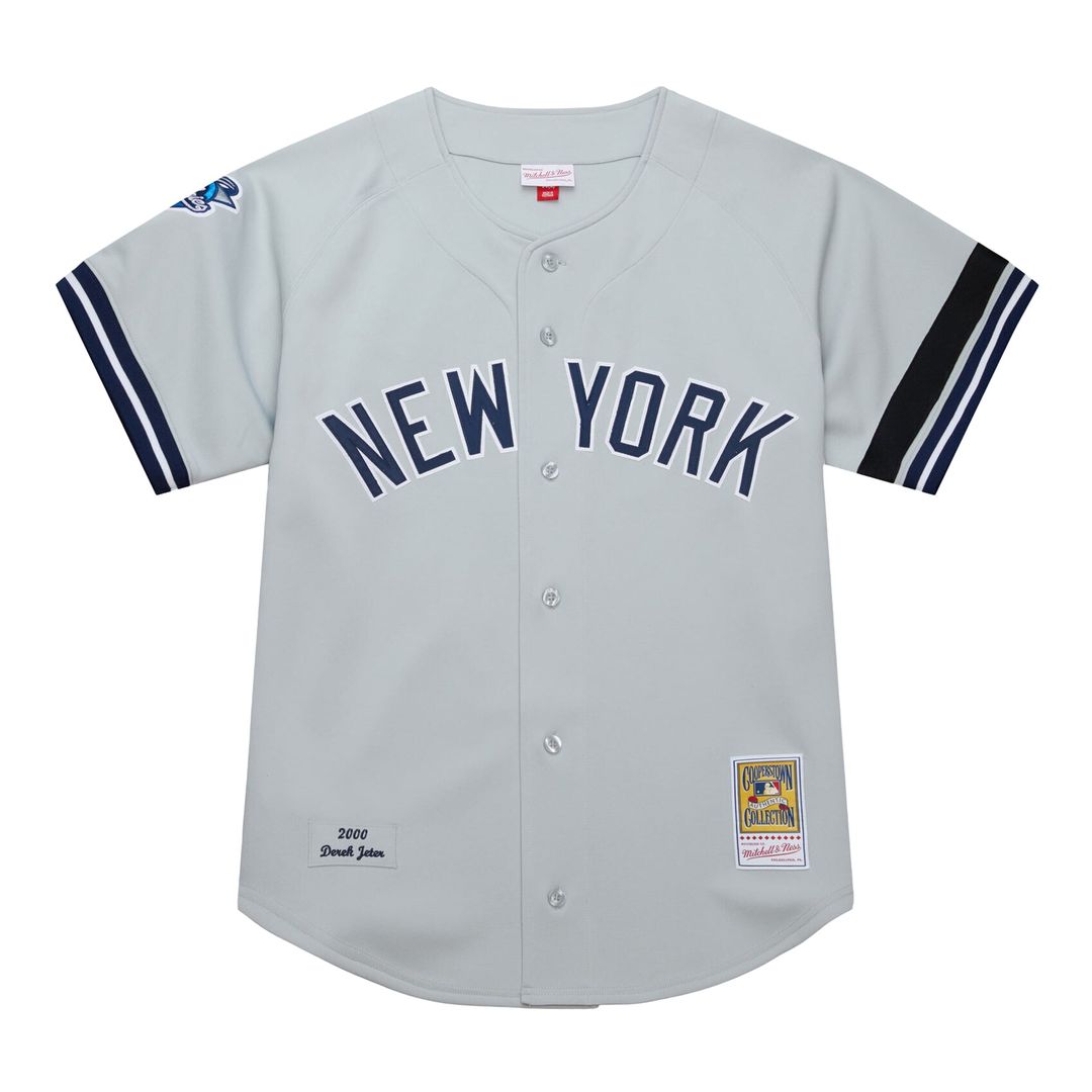 New York Yankees Mitchell & Ness Derek Jeter Cooperstown Collection 2000 World Series Authentic Baseball Jersey - Gray