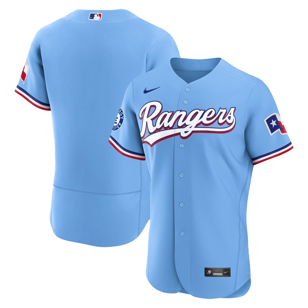 Texas Rangers Nike Home Sponsor Patch Authentic Baseball Jersey - White