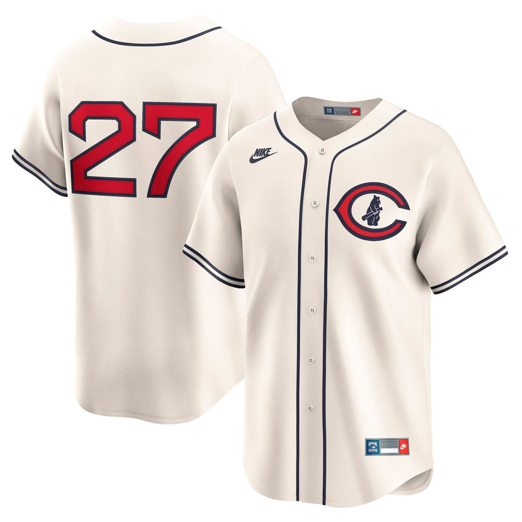 Chicago Cubs Nike Seiya Suzuki Throwback Cooperstown Collection Limited Baseball Jersey - Cream