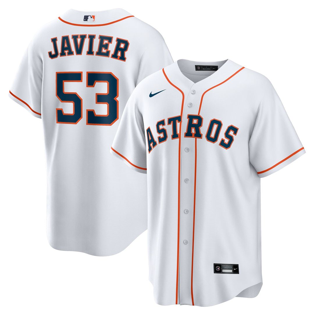 Houston Astros Nike Cristian Javier Home Replica Baseball Jersey - White
