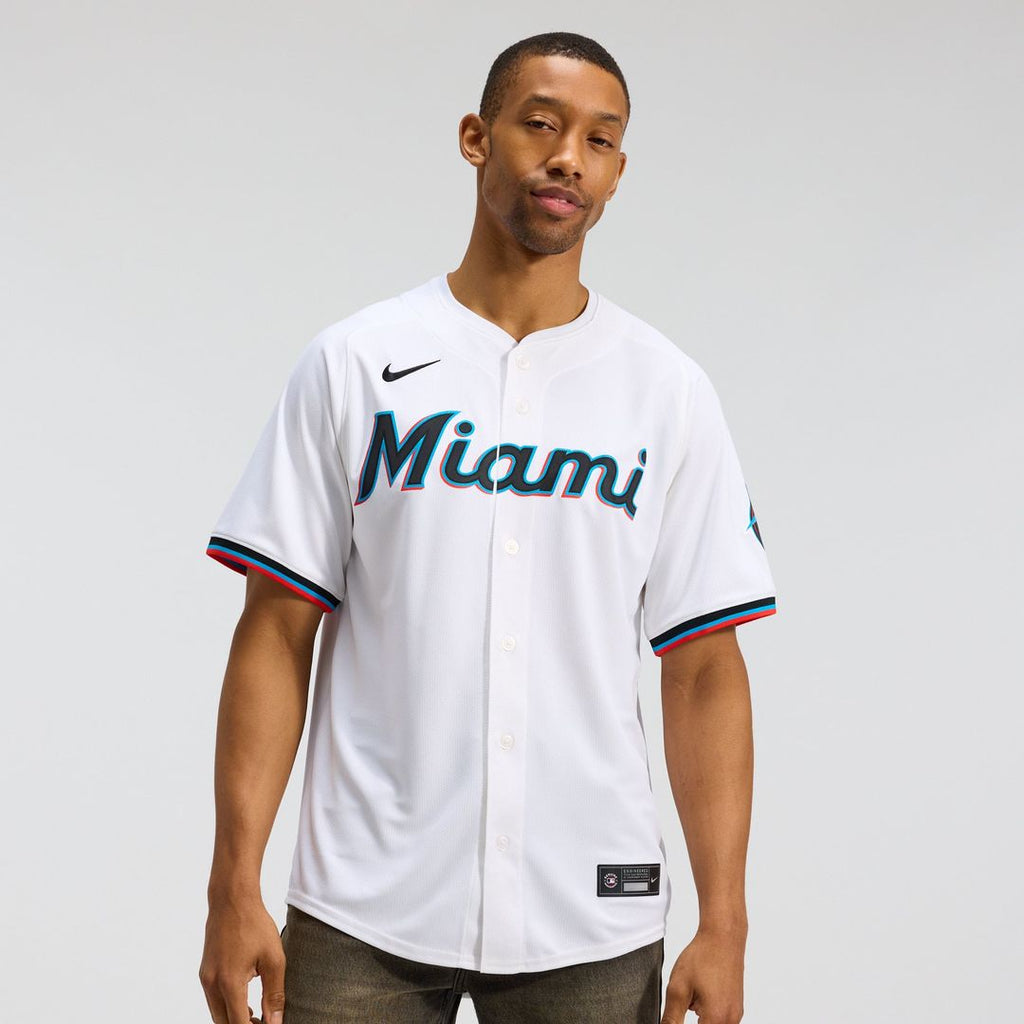 Miami Marlins Nike Home Limited Baseball Jersey - White