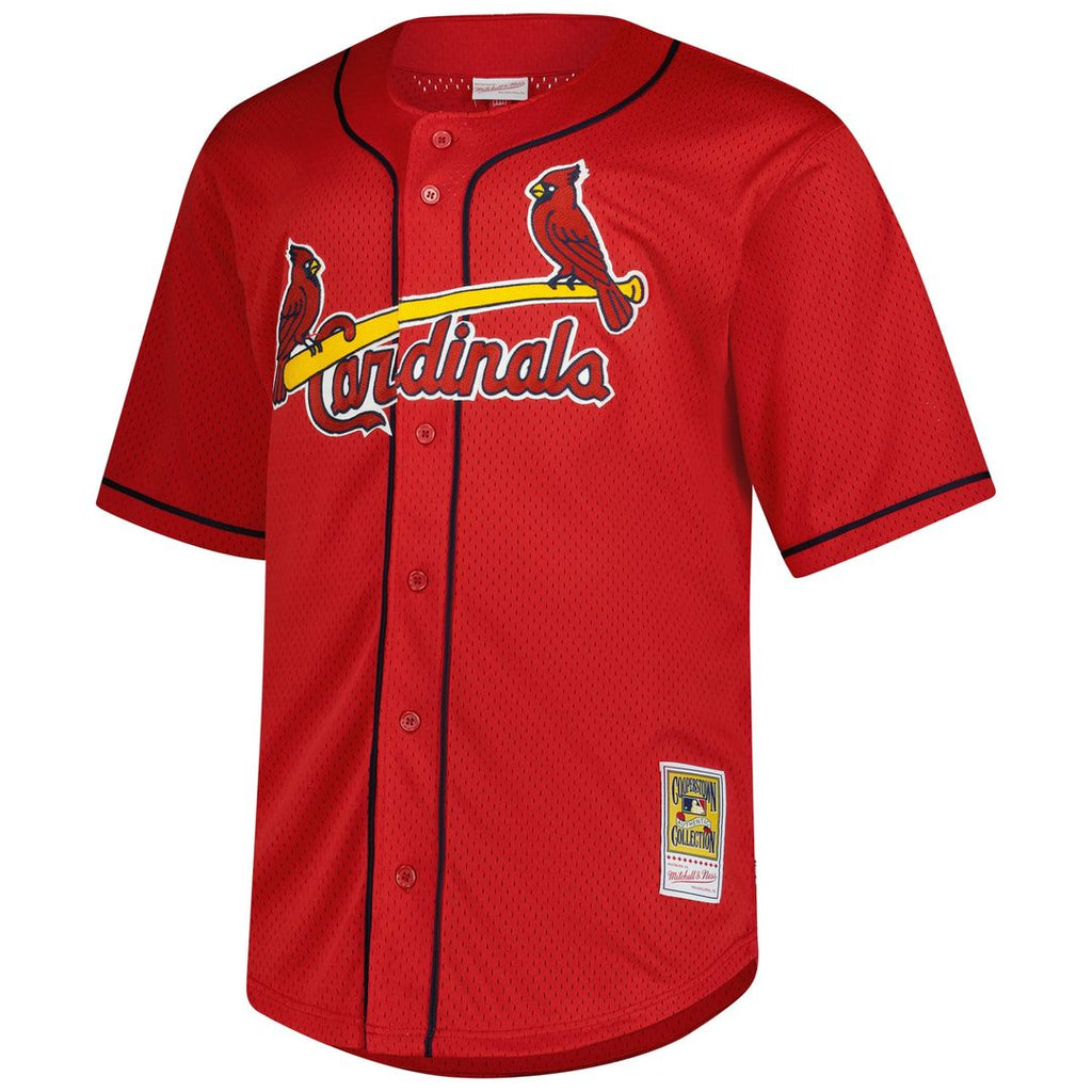 St. Louis Cardinals Mitchell & Ness Mark McGwire Big & Tall Cooperstown Mesh Batting Practice Baseball Jersey - Red