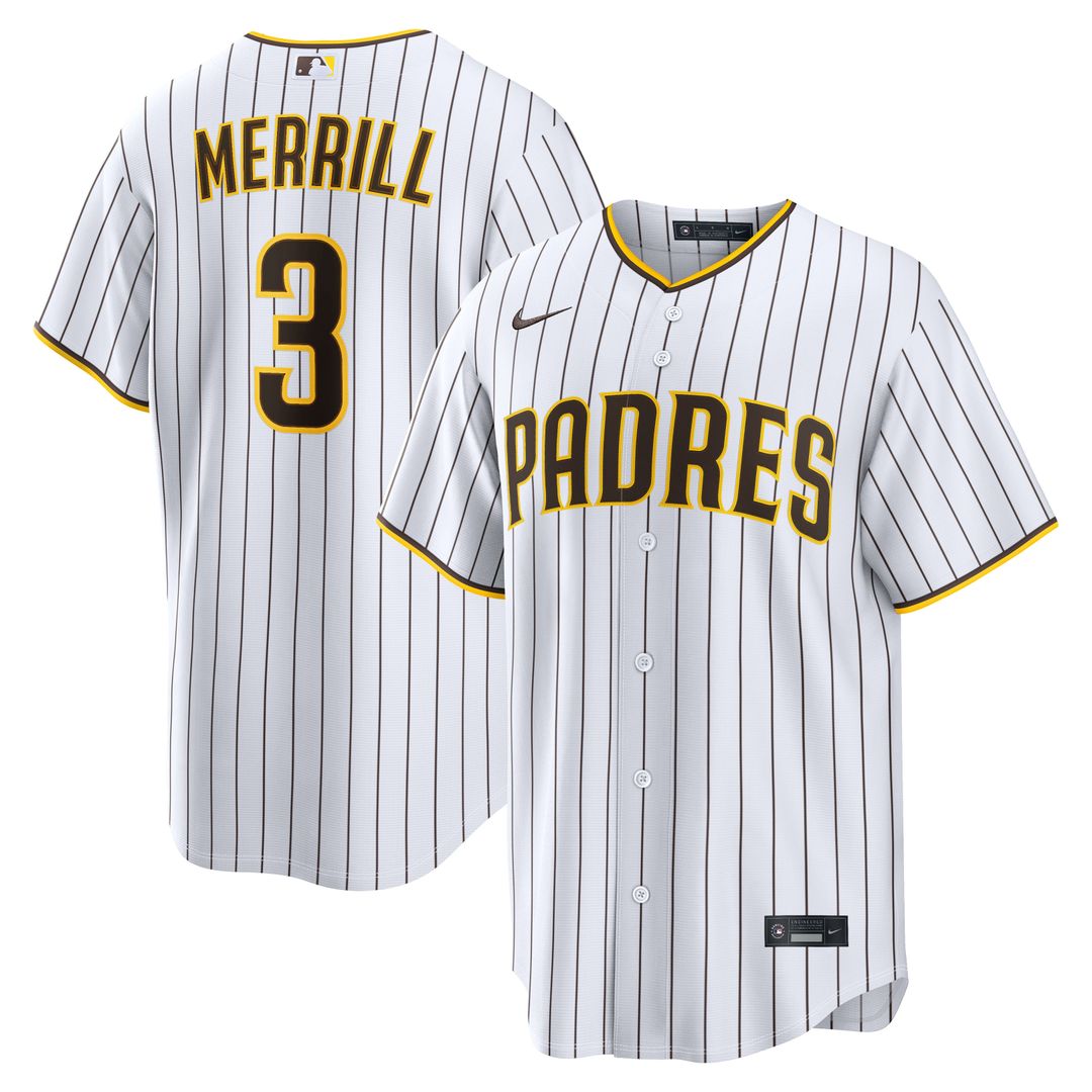 San Diego Padres Nike Jackson Merrill Home Replica Baseball Jersey - White