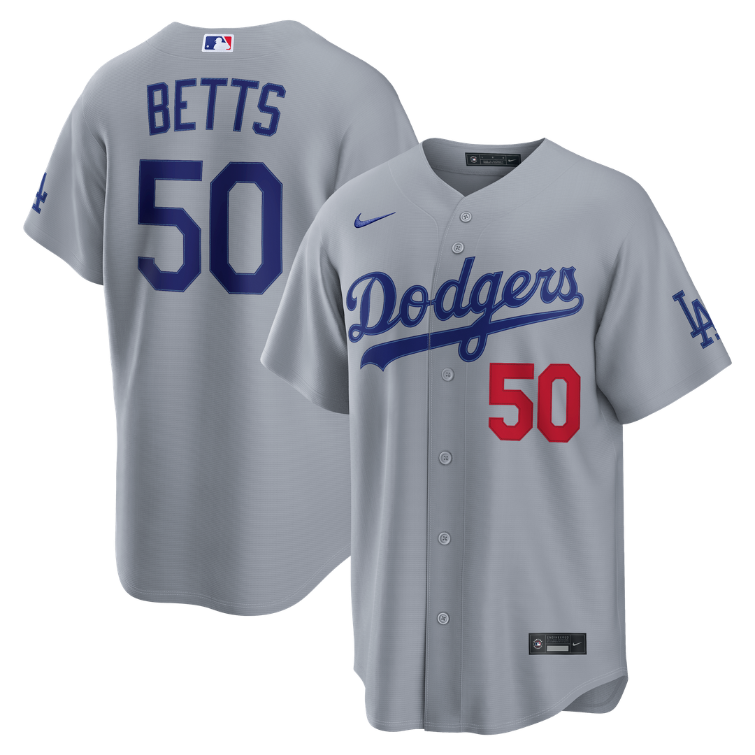 Los Angeles Dodgers Nike Mookie Betts Stadium Baseball Jersey - Gray