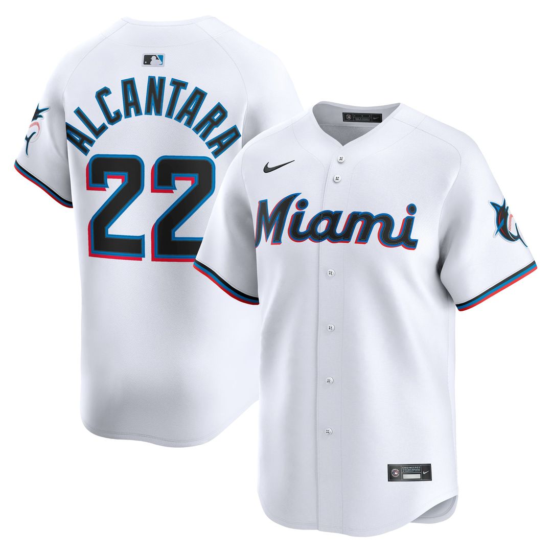 Miami Marlins Nike Sandy Alcantara Home Limited Baseball Jersey - White