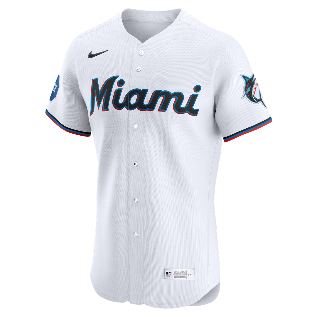 Miami Marlins Nike Home Elite Baseball Jersey - White