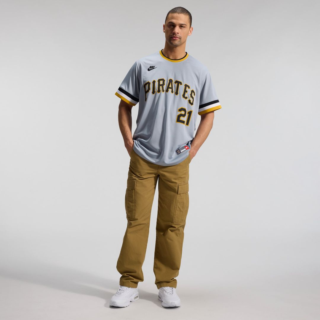 Pittsburgh Pirates Nike Roberto Clemente Throwback Cooperstown Collection Limited Baseball Jersey - Gray